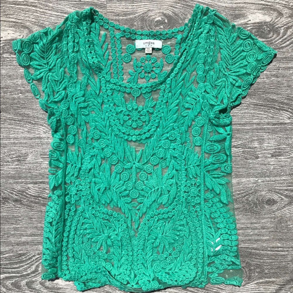 Turquoise Lace Shirt